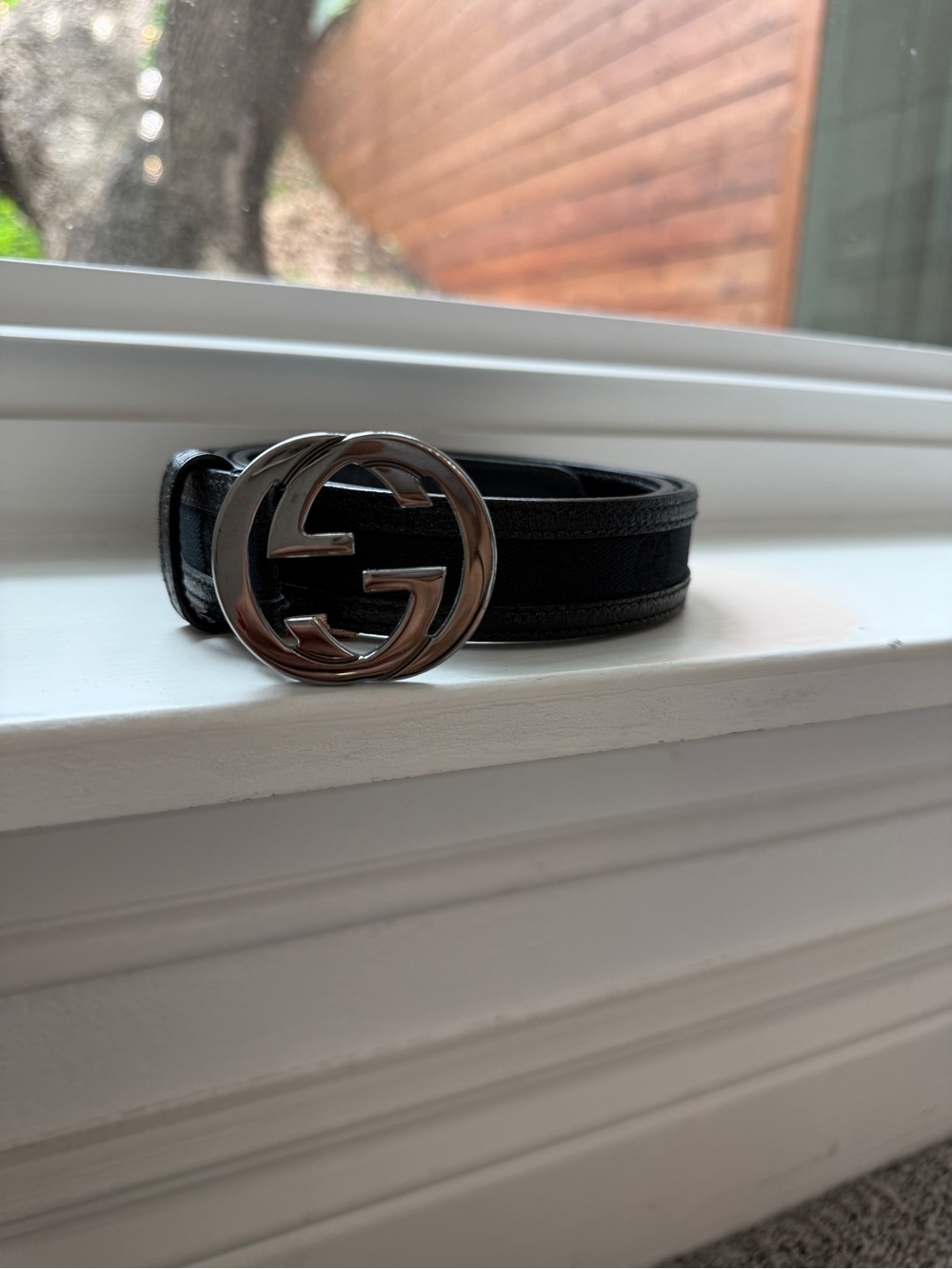 Gucci - 2006 Black Leather Belt with Silver Logo Buckle